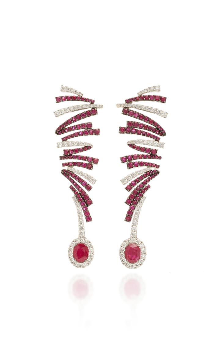 Hueb Labyrinth Ruby Earrings
