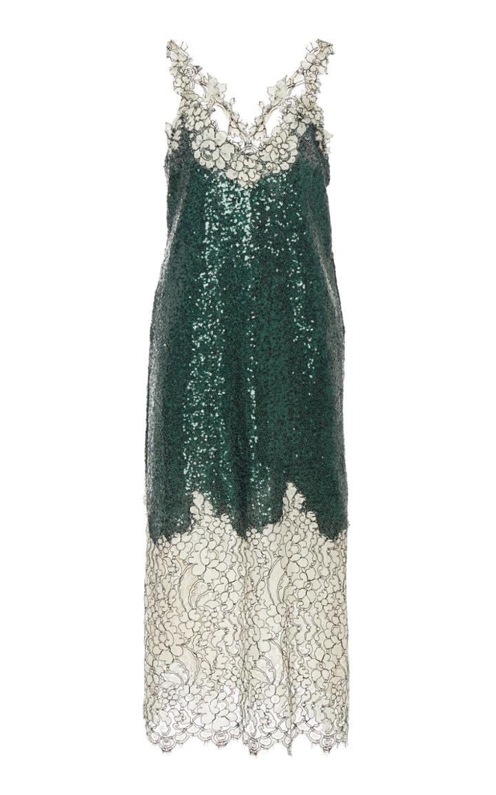 Costarellos Floral Lace Midi Dress