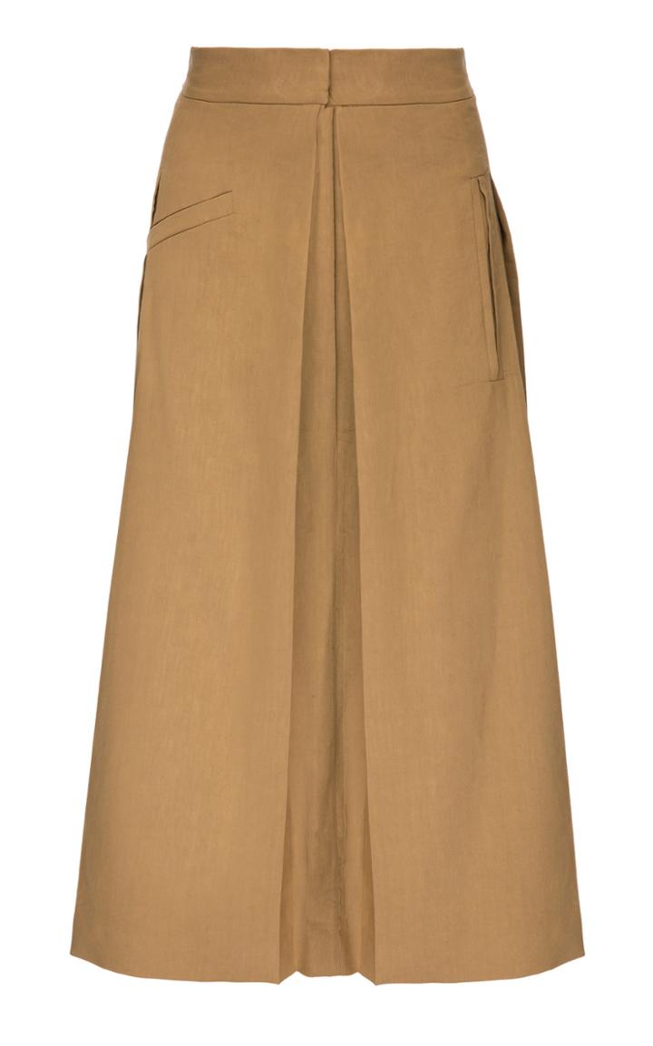 Babukhadia Pleated Midi Skirt