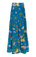 Verandah Hand-beaded Floral Tiered Maxi Skirt