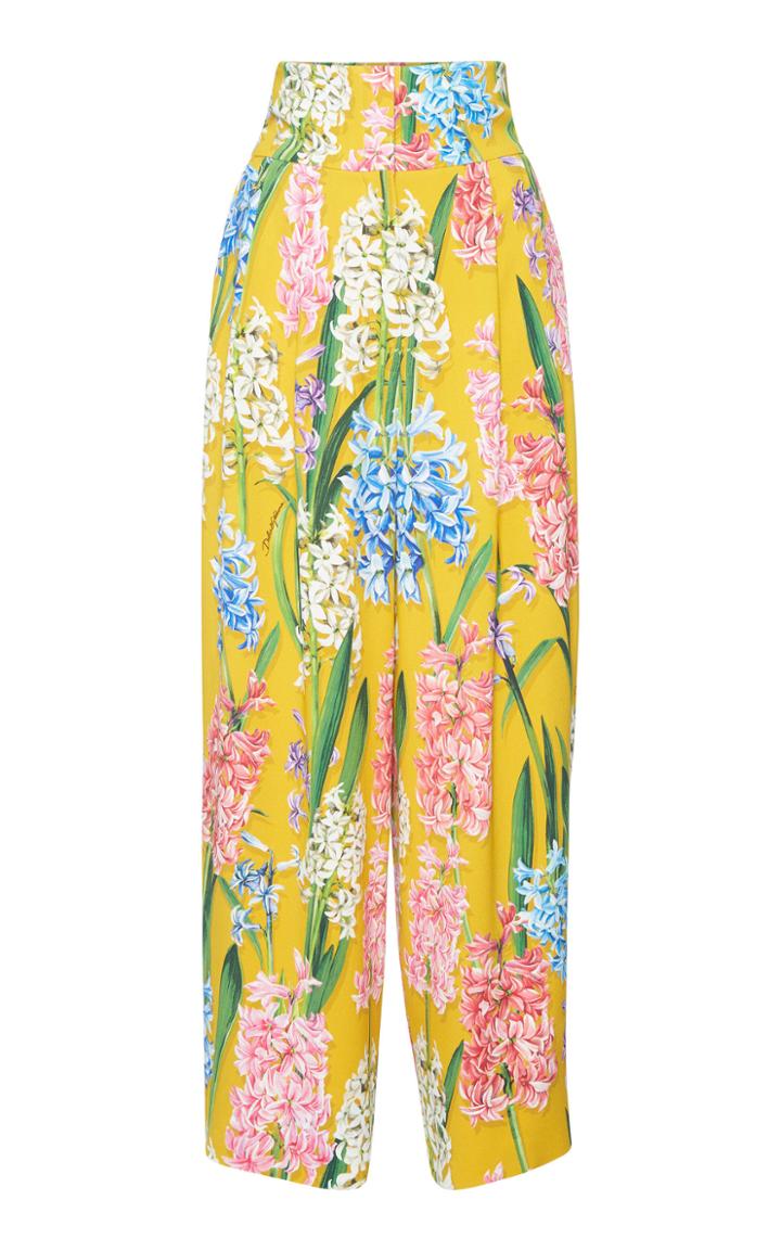Dolce & Gabbana Floral-print Poplin Wide-leg Pants
