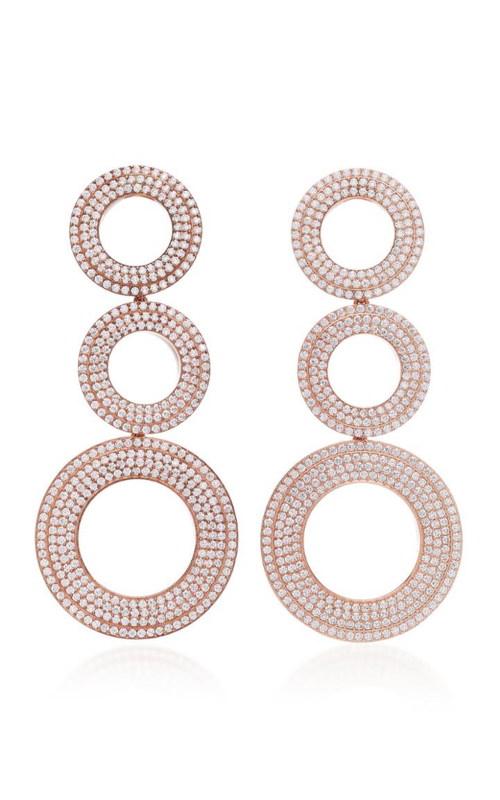 Joanna Laura Constantine Grommets Statement Gold-plated Brass And Pave Cubic Zirconia Earrings