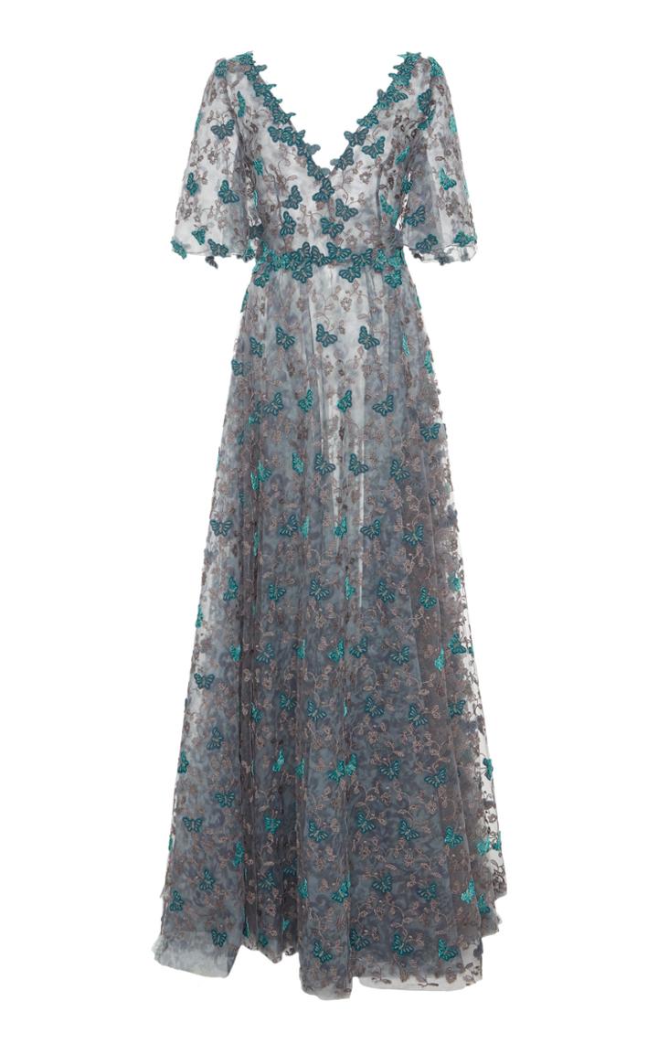Luisa Beccaria Butterfly Embroidered Gown