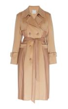 Huishan Zhang Ginger Pleated-trim Two-toned Trench