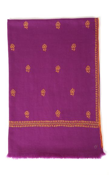 Kashmir Loom Buta Purple Cashmere Shawl