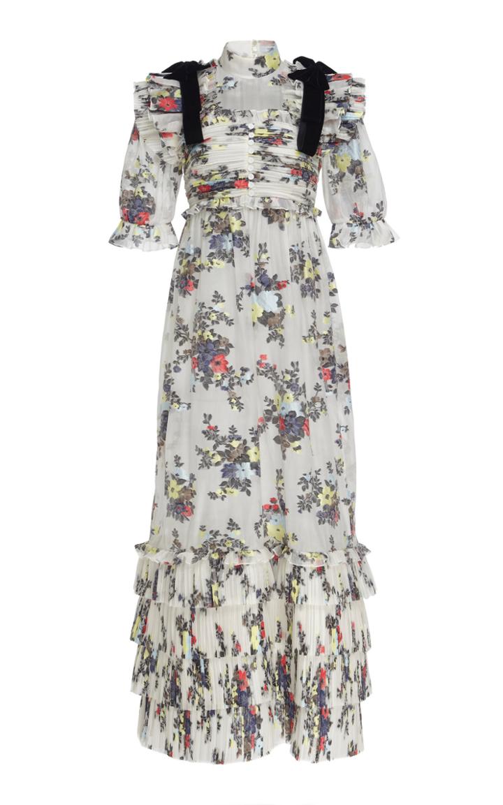 Erdem Noraline Floral Silk Organza Fil Coupe Dress
