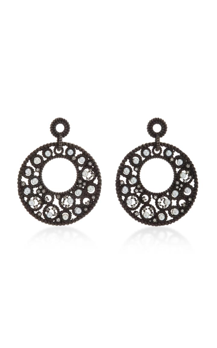 Nancy Newberg Pearl And Diamond Bubble Hoops