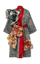 Rianna + Nina Exclusive Silk Pleated Flower Coat