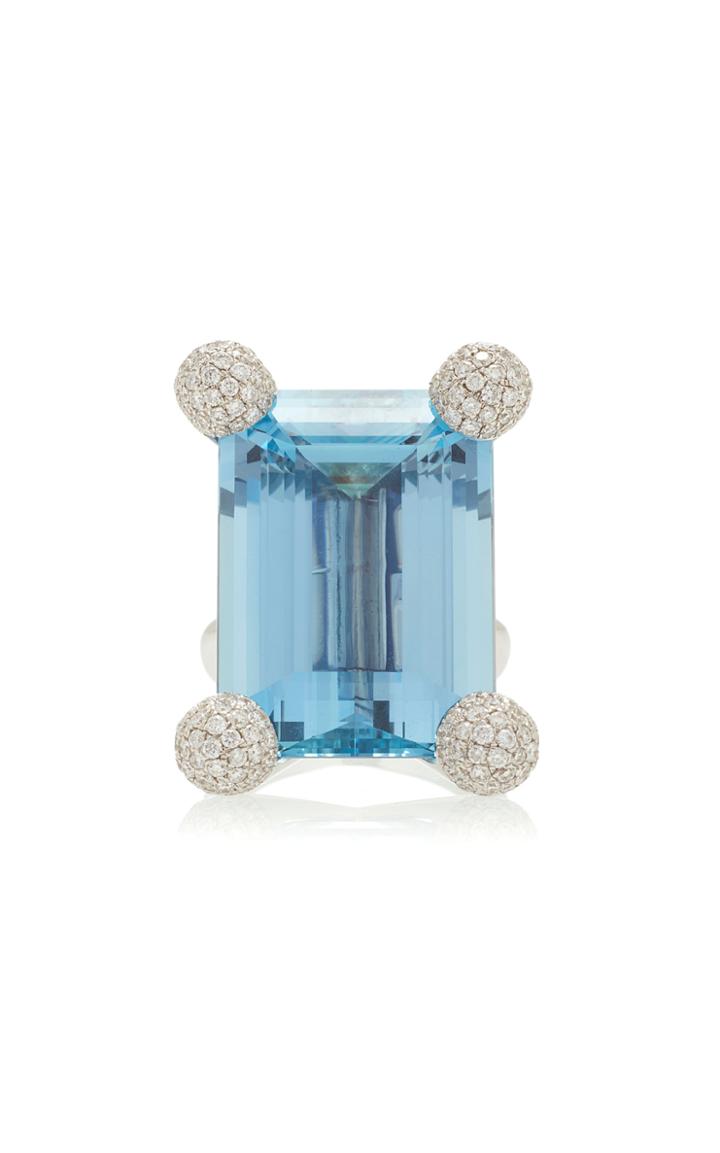 Sidney Garber Aqua And Round Ring