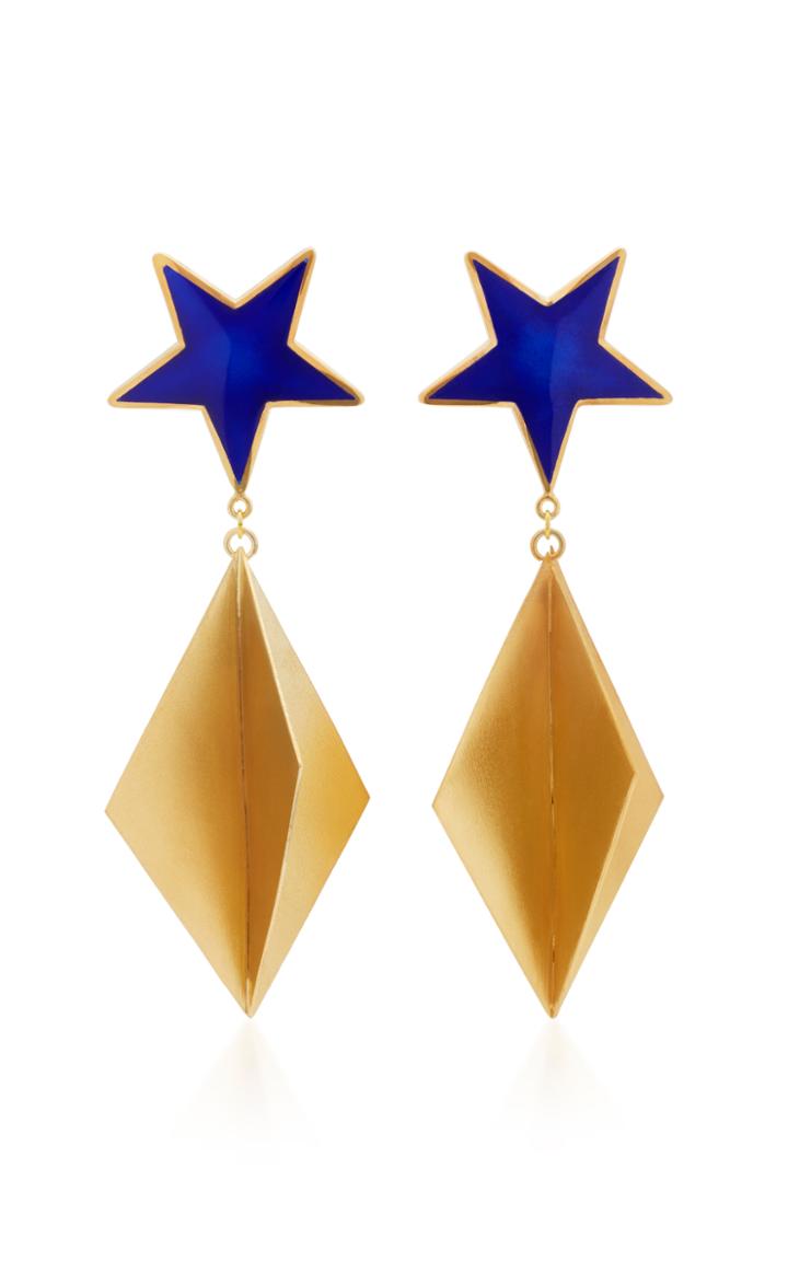 Silhouette M'o Exclusive Blue Star Enamel Earrings