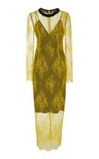 Diane Von Furstenberg Embellished Leave Overlay Dress