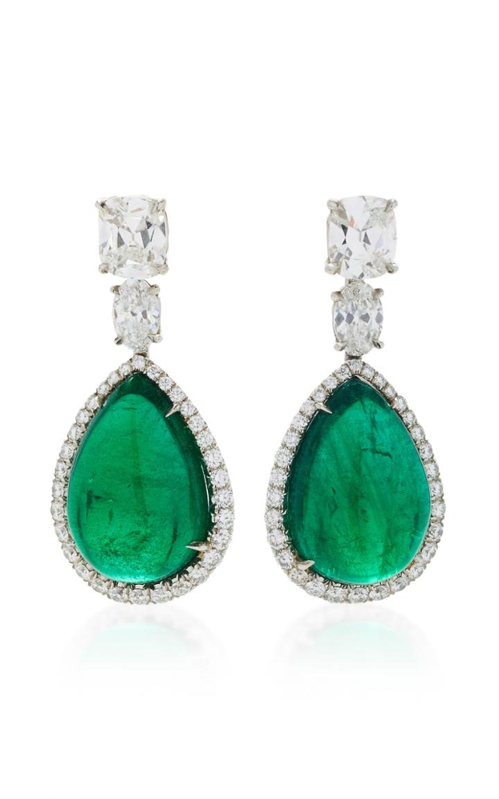 Bayco One-of-a-kind Emerald & Diamond Earrings