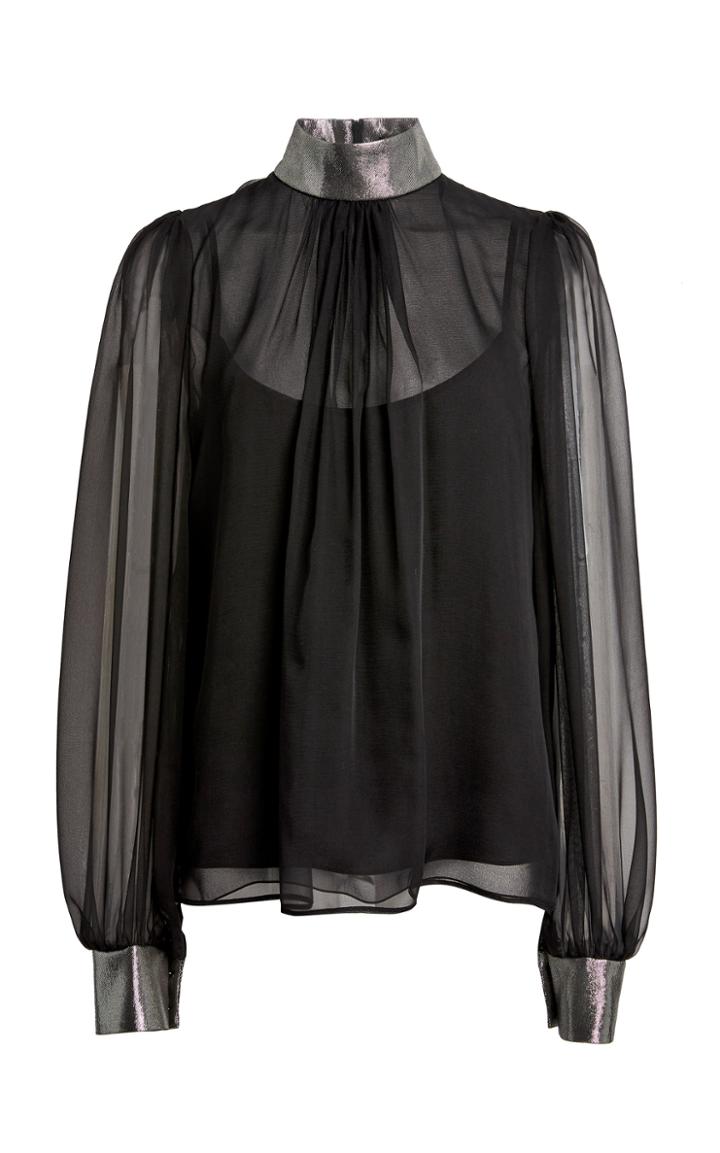 Moda Operandi Andrew Gn Semi-sheer Silk Blouse