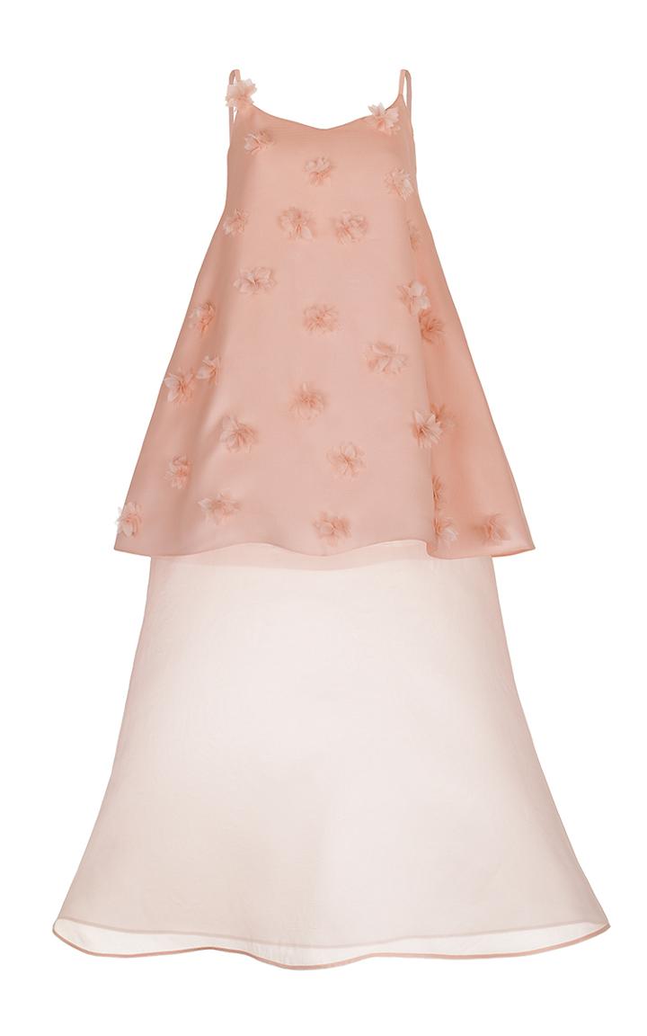 Ruban Decorated Organza Tiered Gown