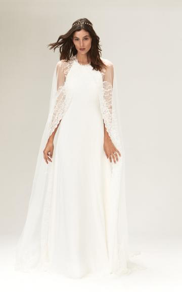 Savannah Miller Vreeland Sequined Tulle Cape With Extended Train