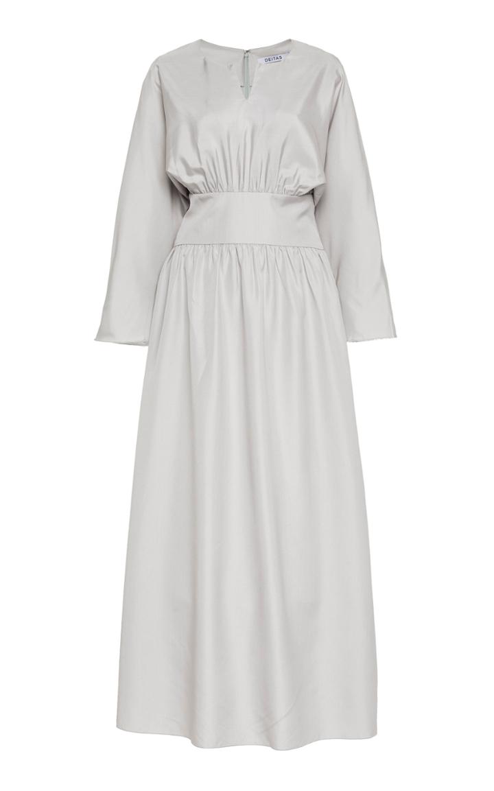 Deitas Hera Cotton Blend Gathered Midi Dress