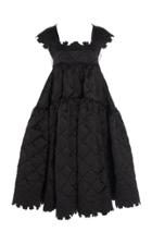 Cecilie Bahnsen Silk Cap Sleeve Quilted Tove Dress