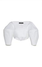 Ellery Cropped Cotton Puff Sleeve Top
