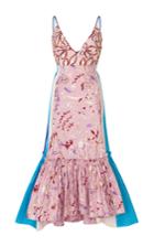Peter Pilotto Taffeta Jacquard Embellished Strap Dress