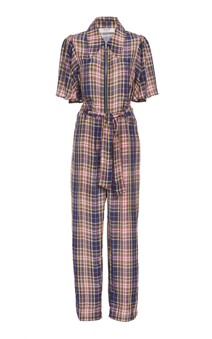Moda Operandi Sea Rooney Plaid Jumpsuit Size: 00