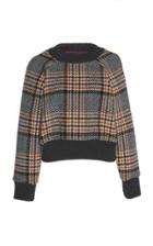Martin Grant Long Sleeve Virgin Wool Check Print Sweater