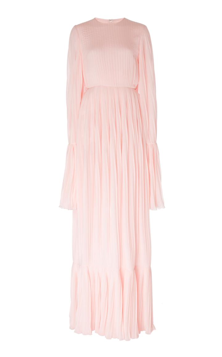 Huishan Zhang Emily Georgette Cape-overlay Gown