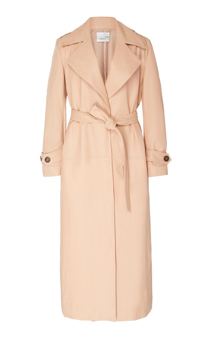 Bouguessa Leather Long Trench
