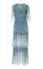 Elie Saab Tiered Embellished Tulle Gown