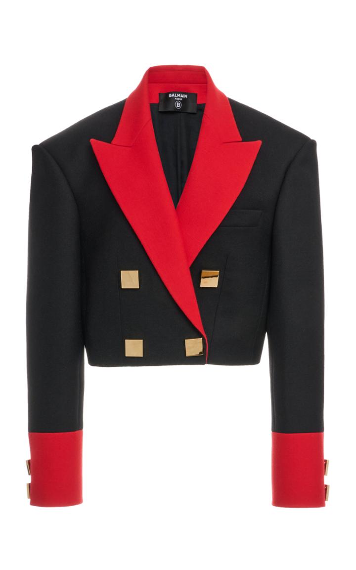 Moda Operandi Balmain Cropped Cady Blazer