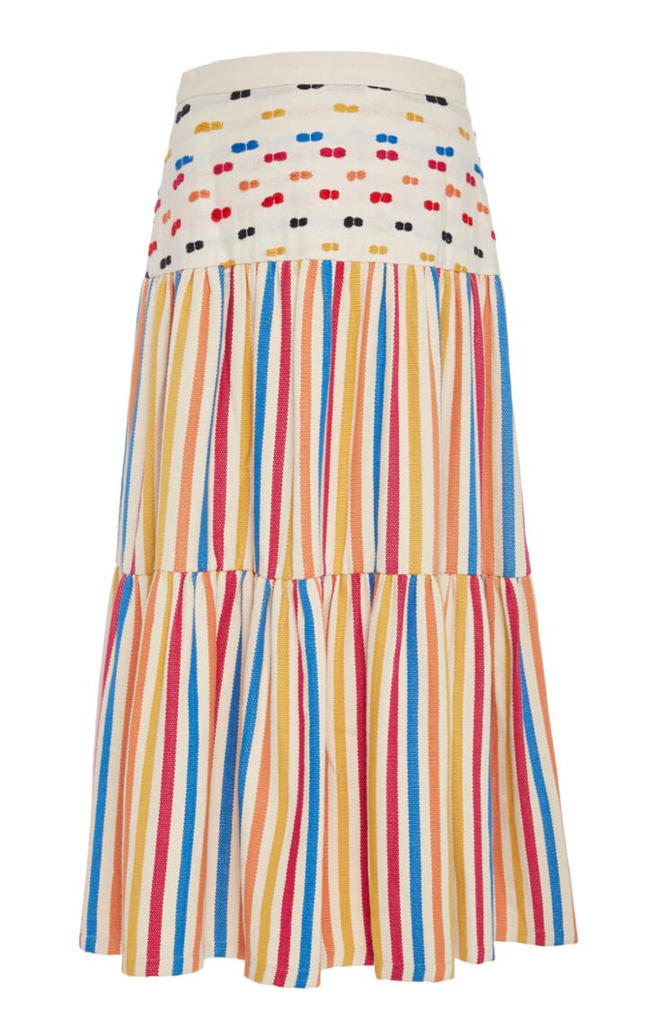 Escvdo Aura Multi Cotton Midi Skirt