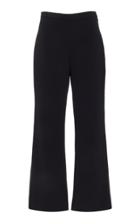 Christian Siriano Black Cropped Flare Crepe Trouser