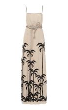 Johanna Ortiz Salonniere Embroidered Belted Linen Maxi Dress