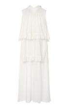 Moda Operandi Prada Tiered Sleeveless Silk Midi Dress Size: 36
