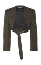 Peter Do Bolero Belted Cropped Crepe Jacket