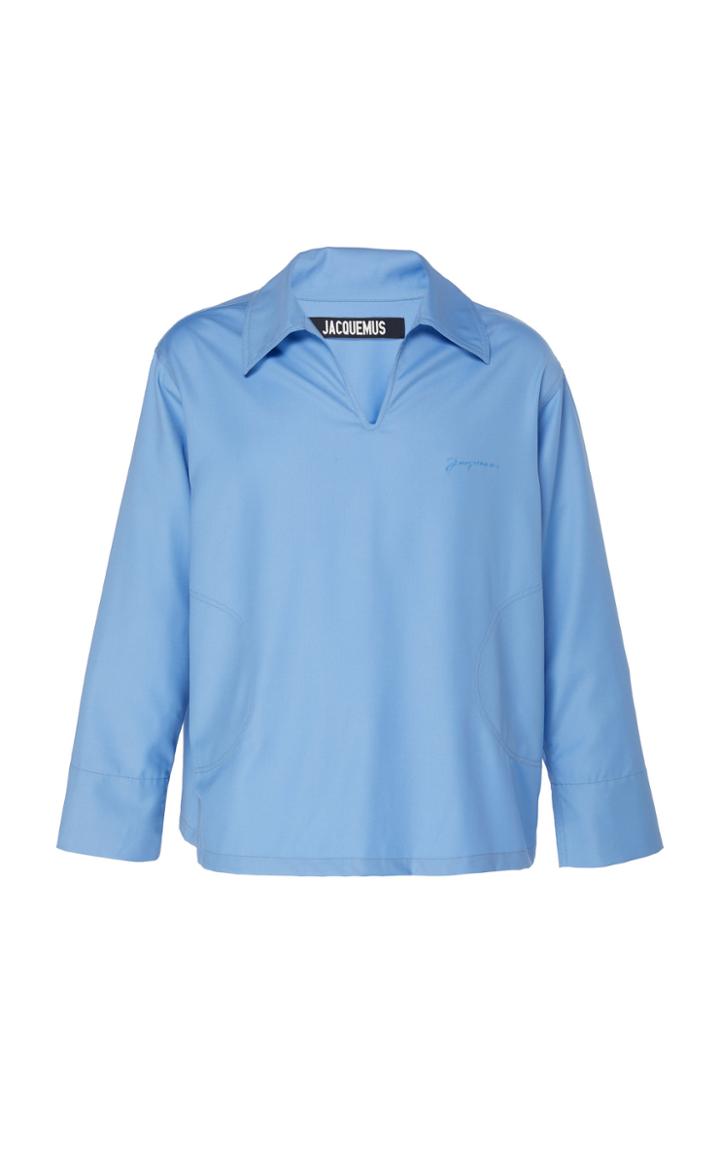 Jacquemus Le Marin Embroidered Logo Wool Shirt