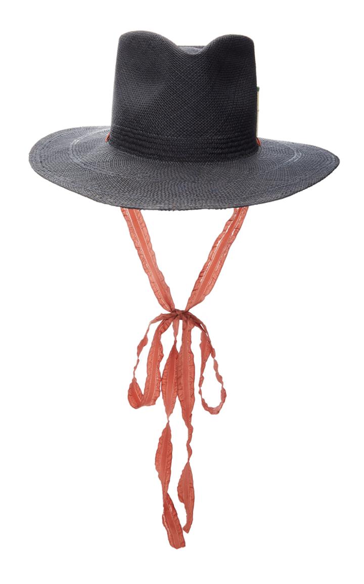 Brock Collection X Nick Fouquet Silk-trimmed Straw Fedora