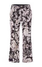 Roberto Cavalli Black And Pink Viscose Cady Stretch Trousers