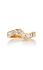 Moda Operandi Kavant & Sharart 18k Rose Gold Diamond Ziggy Ring Size: 4