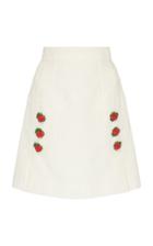Dolce & Gabbana Rose-embellished Textured Jacquard Mini Skirt