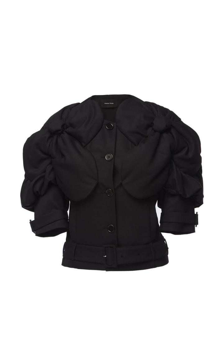 Simone Rocha Padded Flower Belted Suiting Jacket