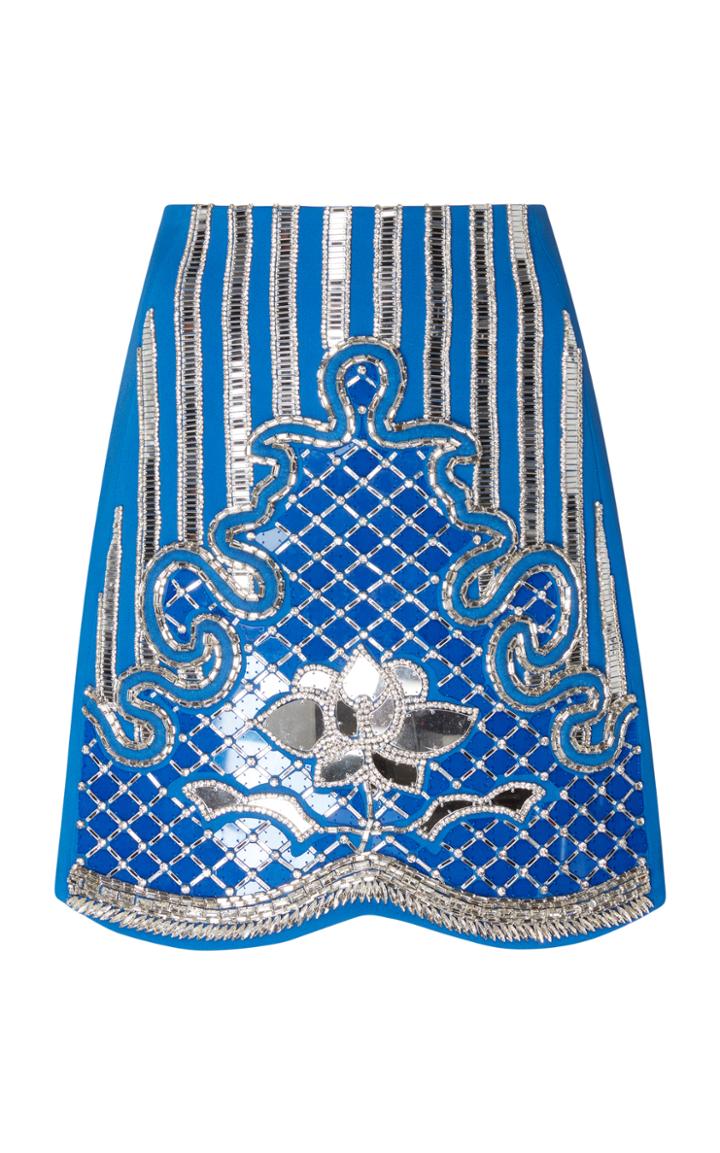 David Koma Embroidered Mini Skirt