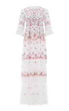 Moda Operandi Needle & Thread Butterfly Meadow Embroidered Tulle Gown Size: 6