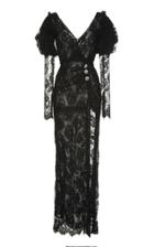 Alessandra Rich Long Sleeve Lace Gown