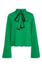 Cynthia Rowley Cotton Poplin Bow Top