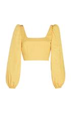 Racil Pat Balloon Sleeve Crop Top