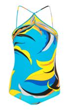 Emilio Pucci Printed Halter One-piece Swimsuit
