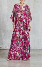Alberta Ferretti Silk Embroidered Caftan Dress