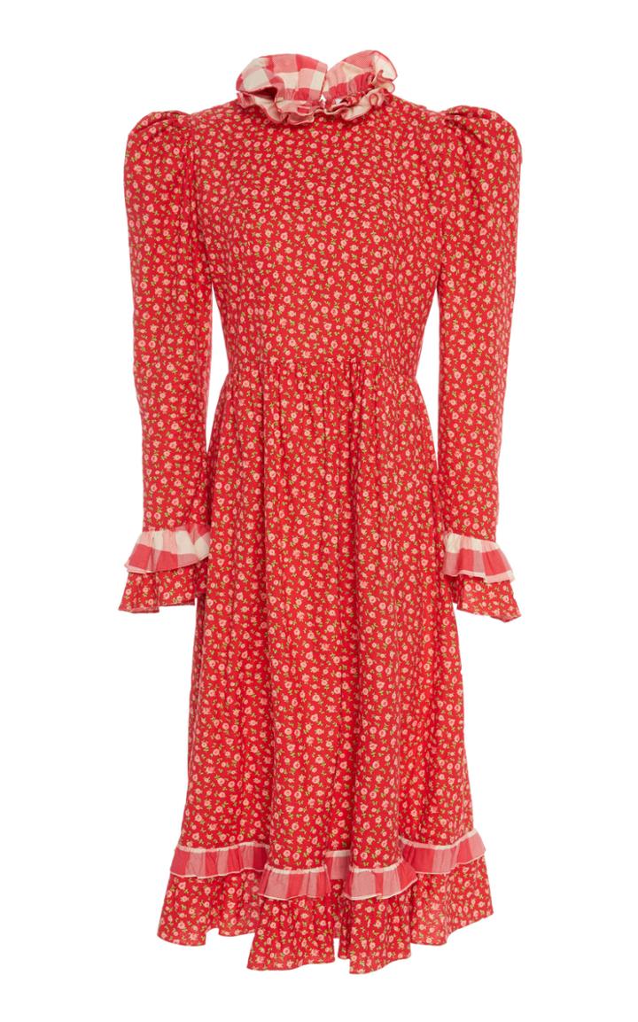Batsheva Floral Cotton Prairie Dress