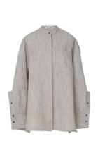 Jil Sander Gloria Collarless Linen-blend Shirt