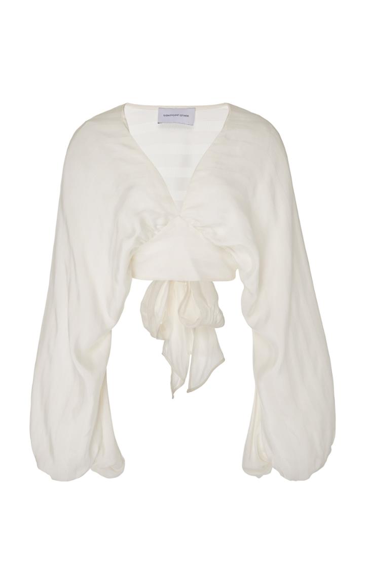 Significant Other Voyager Tie-detailed Cupro-blend Blouse